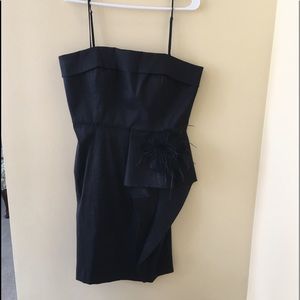 EUC Cocktail dress with feather detail